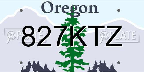827KTZ Oregon License Plate