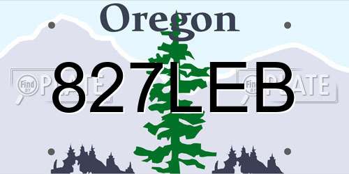 827LEB Oregon License Plate