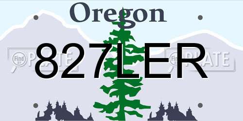 827LER Oregon License Plate