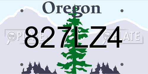 827LZ4 Oregon License Plate