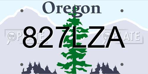 827LZA Oregon License Plate