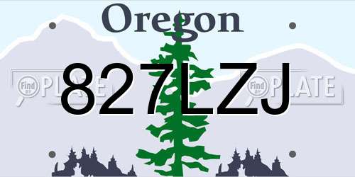 827LZJ Oregon License Plate