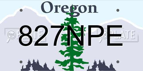827NPE Oregon License Plate