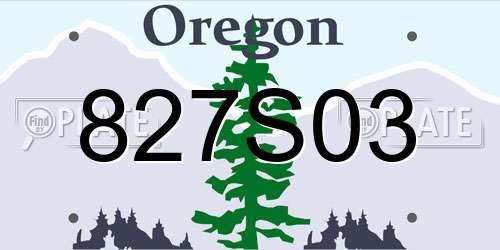 827S03 Oregon License Plate