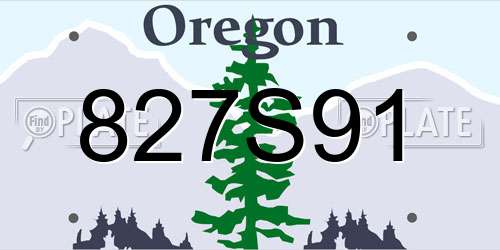 827S91 Oregon License Plate