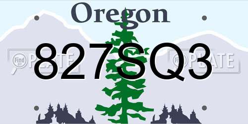 827SQ3 Oregon License Plate