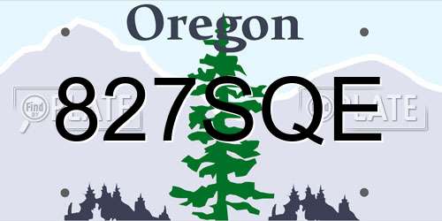 827SQE Oregon License Plate