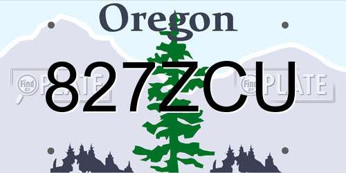 827ZCU Oregon License Plate