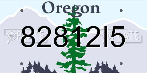 82812I5 Oregon License Plate