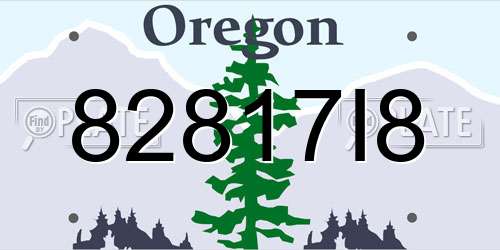 82817I8 Oregon License Plate