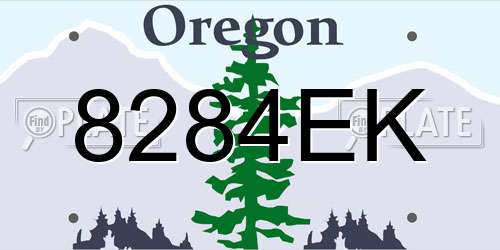 8284EK Oregon License Plate