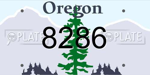 8286 Oregon License Plate