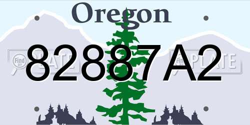 82887A2 Oregon License Plate