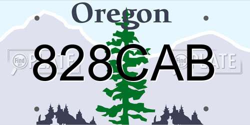 828CAB Oregon License Plate