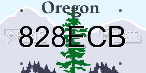 828ECB Oregon License Plate