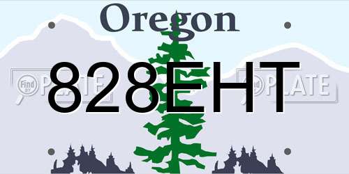 828EHT Oregon License Plate