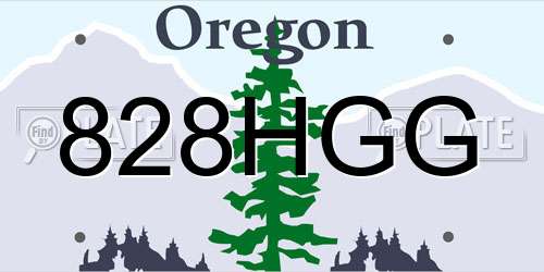 828HGG Oregon License Plate