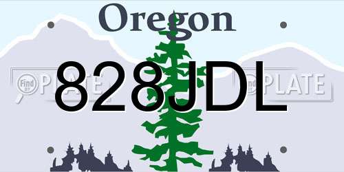 828JDL Oregon License Plate