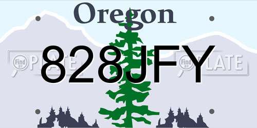 828JFY Oregon License Plate