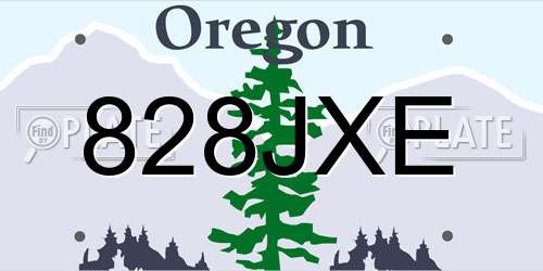 828JXE Oregon License Plate