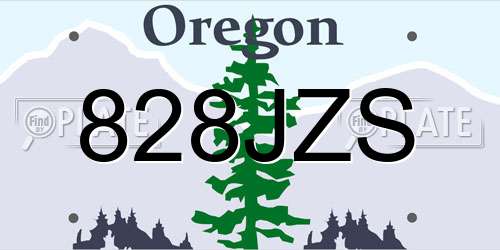 828JZS Oregon License Plate