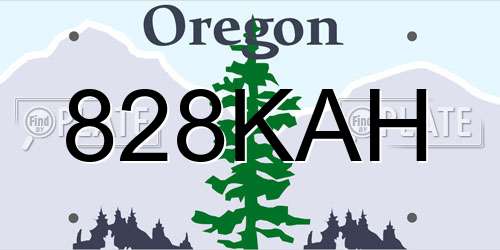828KAH Oregon License Plate