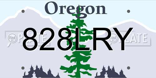 828LRY Oregon License Plate