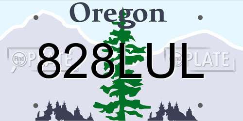 828LUL Oregon License Plate