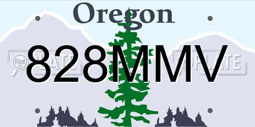 828MMV Oregon License Plate
