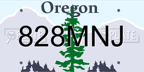 828MNJ Oregon License Plate