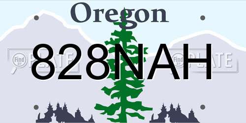 828NAH Oregon License Plate