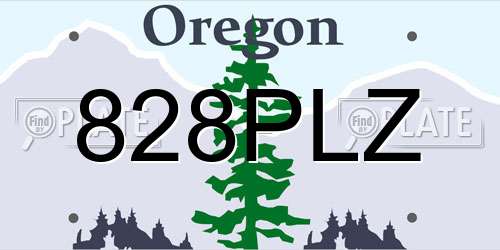828PLZ Oregon License Plate