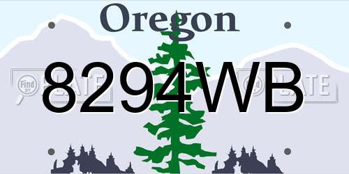 8294WB Oregon License Plate