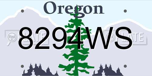 8294WS Oregon License Plate