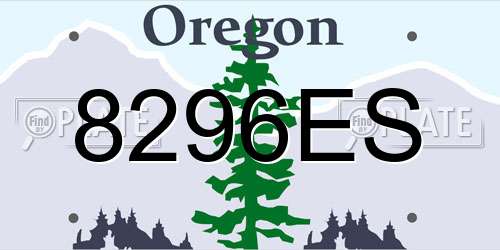 8296ES Oregon License Plate