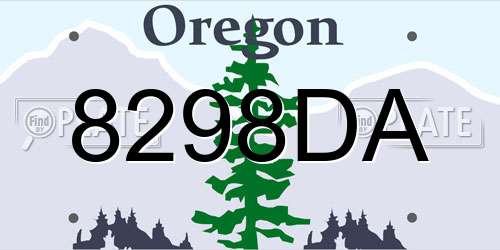 8298DA Oregon License Plate