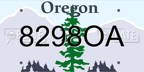 8298OA Oregon License Plate