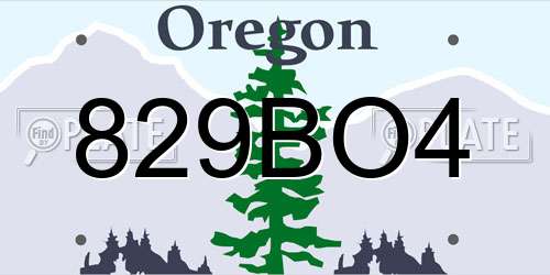 829BO4 Oregon License Plate