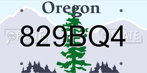 829BQ4 Oregon License Plate