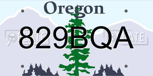 829BQA Oregon License Plate