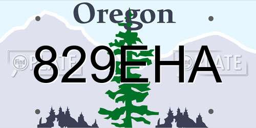 829EHA Oregon License Plate