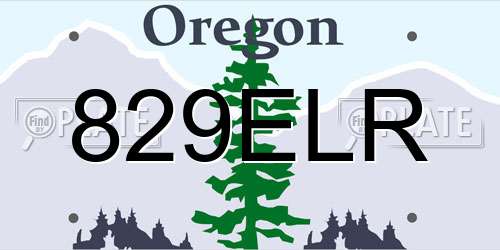 829ELR Oregon License Plate