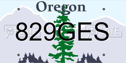 829GES Oregon License Plate