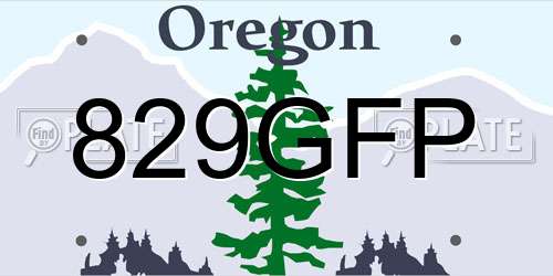 829GFP Oregon License Plate