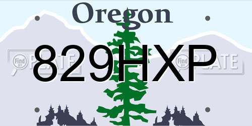 829HXP Oregon License Plate