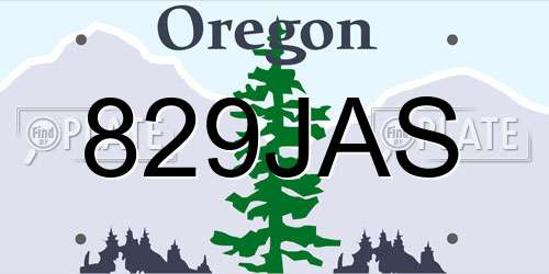 829JAS Oregon License Plate