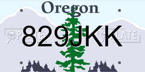 829JKK Oregon License Plate