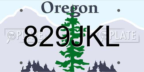 829JKL Oregon License Plate