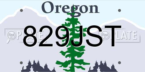 829JST Oregon License Plate