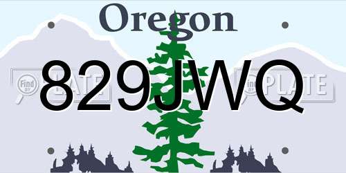 829JWQ Oregon License Plate